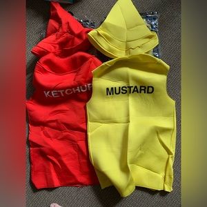 Ketchup and Mustard Halloween costumes.
